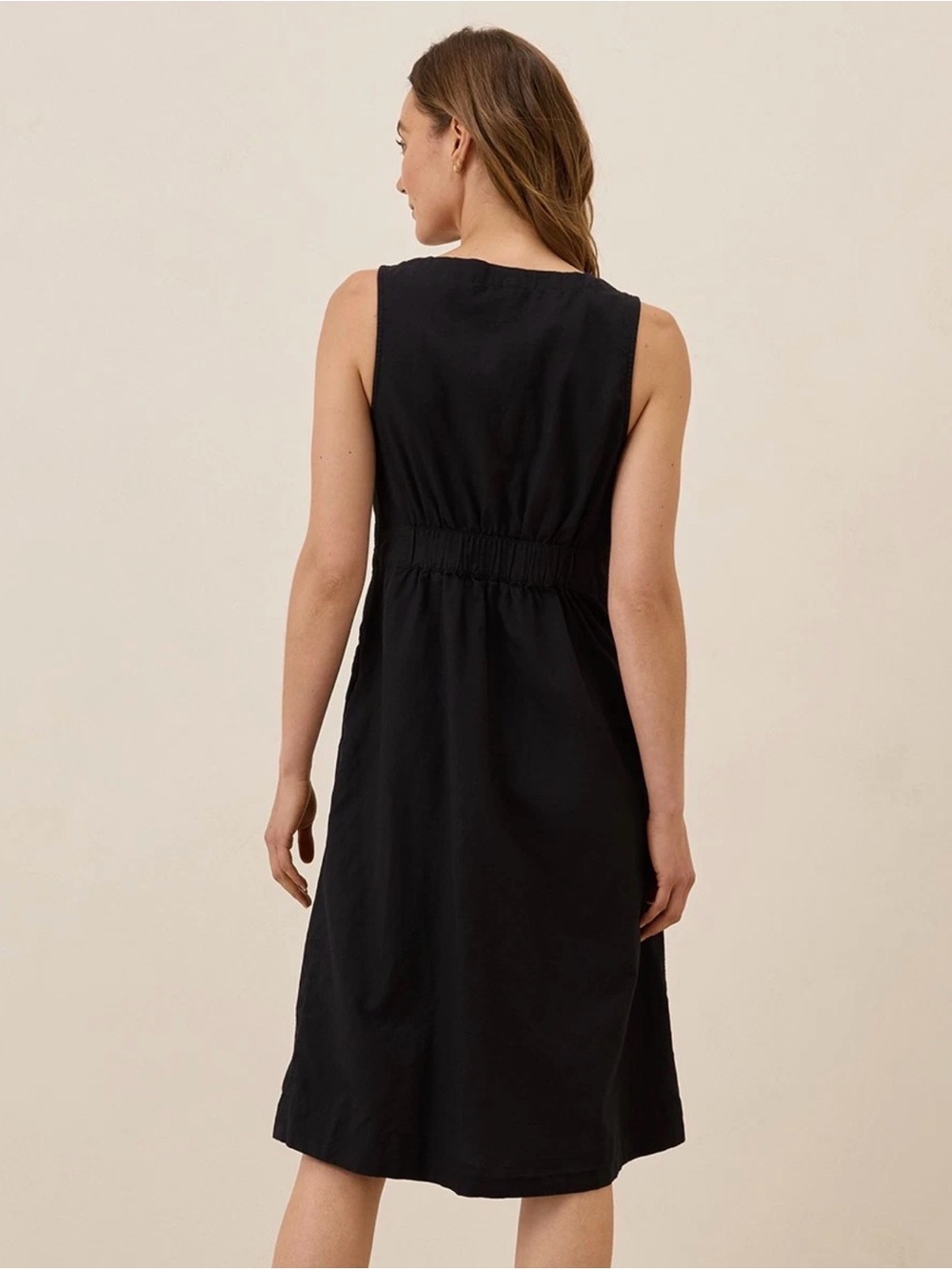 Pact Canopy Organic Cotton/Linen Button Front Dress - Picture 2 of 8